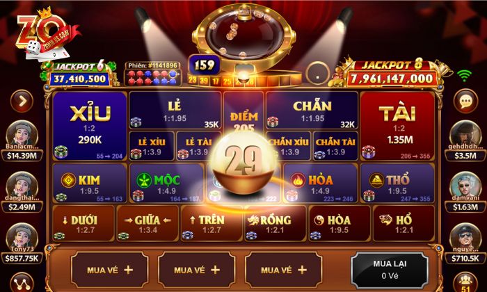 Các loại cược trong keno lộc phát Zowin