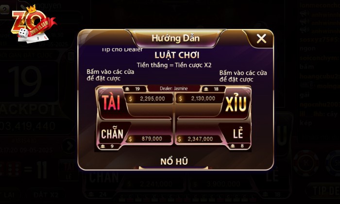 Phân định thắng - thua trong Tài Xỉu Zowin